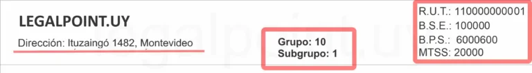 datos de la empresa recibo de sueldo .uy